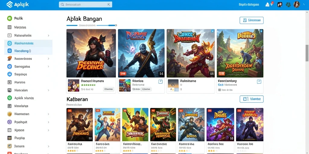 Screenshot menunjukkan beragam permainan yang tersedia.